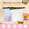 HUMOMO Reusable Silicone Food Bag,Cooking-FDA Grade,33.8OZ (BLUE) - 图片 6
